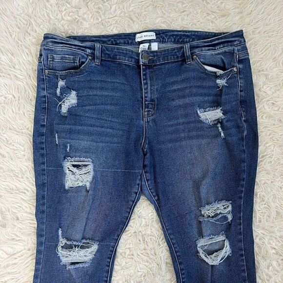 Lane Bryant Flex Magic Waistband Mid Rise Skinny Curvy Jean Size 24P Distressed - Picture 3 of 10